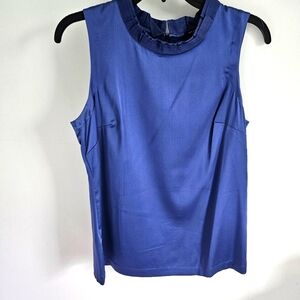 Ann Taylor Silk Blouse Tank With Ribbon Detail
